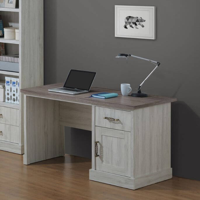 Bureau contemporain chêne clair/marron Solange